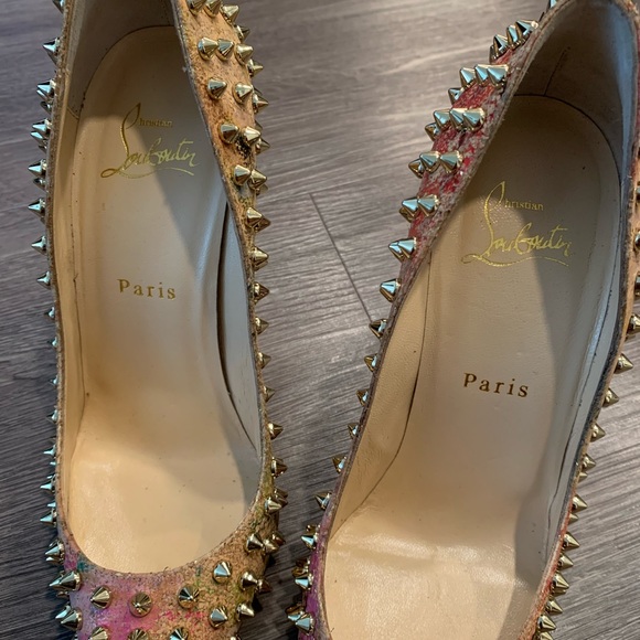 Christian Louboutin Multi Color Follies Spiked - Picture 5 of 6